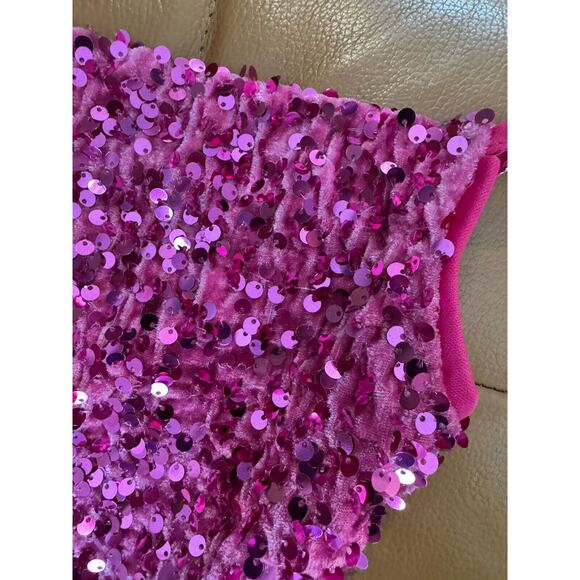 NWOT Lulus Dazzling Vibe Magenta Pink Velvet Sequin Mini Bodycon Dress Size XS - Picture 6 of 8